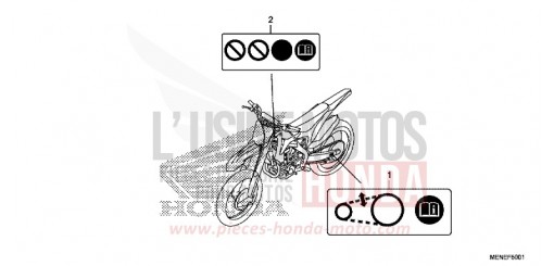 ETIQUETTE DE PRECAUTIONS (ED) CRF450RD de 2013